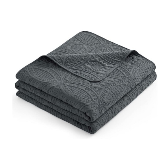 Safonory Quilted Bedspreads Gray Twin Size(68"x90") - Summer Soft Lightweight - Picture 2 of 3
